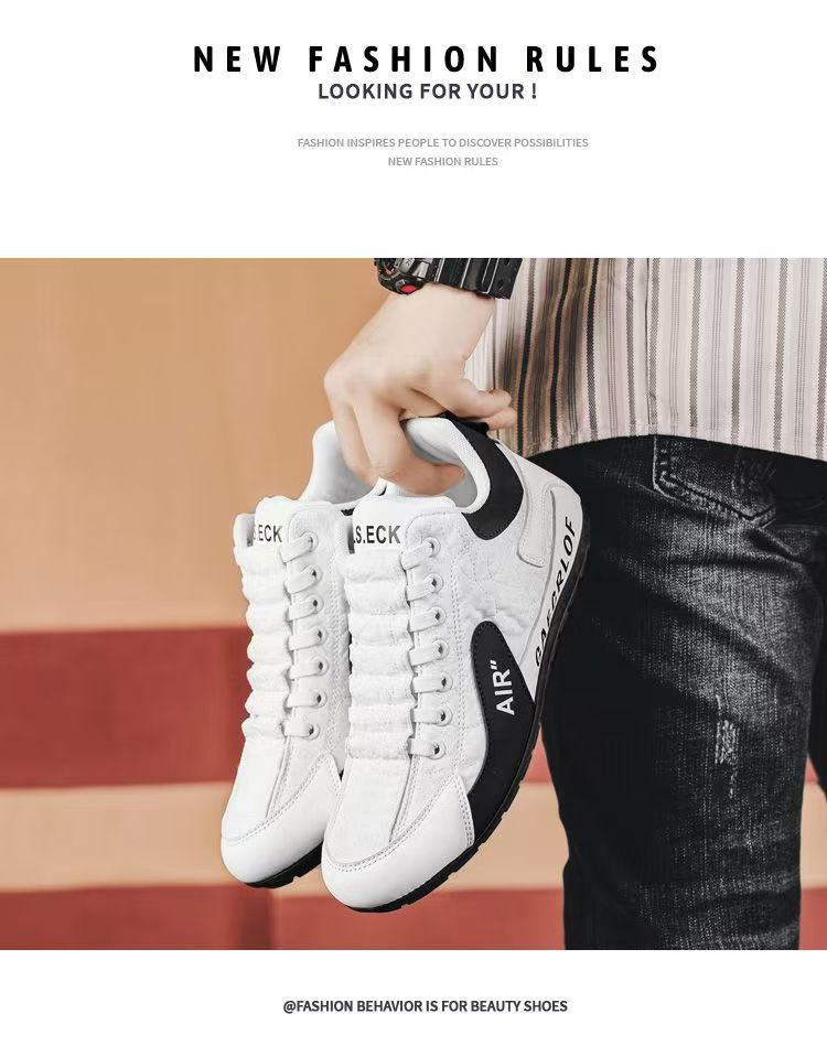 High-top shoes for men, new spring and autumn leather surface breathable leisure sports shoes, soft sole anti-skid driving Forre