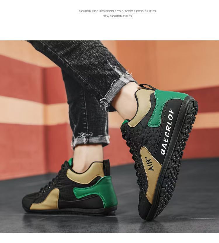 High-top shoes for men, new spring and autumn leather surface breathable leisure sports shoes, soft sole anti-skid driving Forre