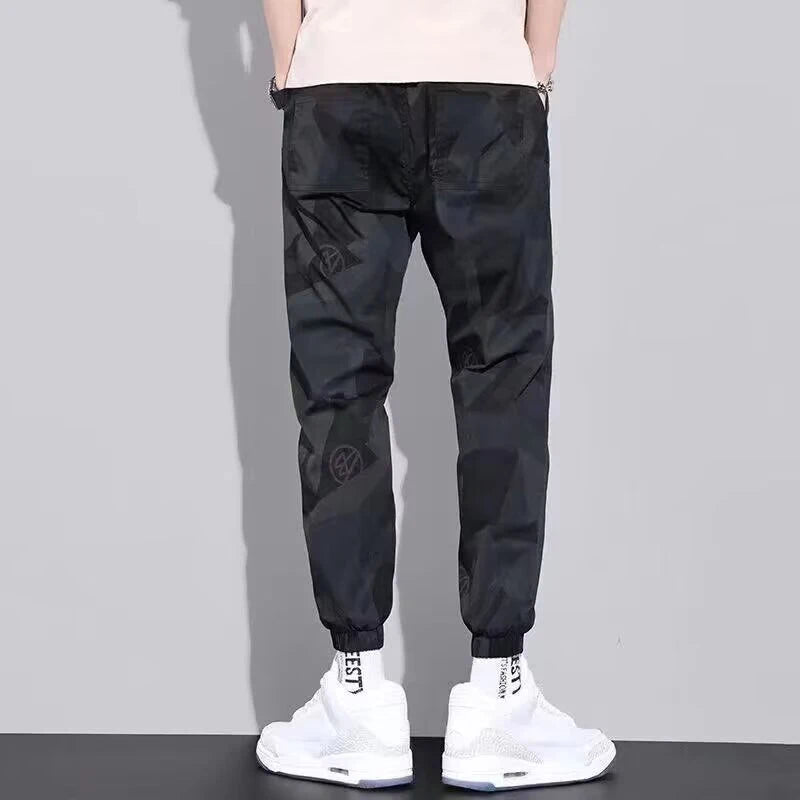 Men's Lightweight Hiking Climbing Pants Trend Camouflage Outdoor Sports Trousers Baggy Bound Feet Designer Casual Street Pants