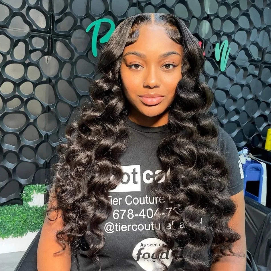 250 Density 30 40 Inch Loose Deep Wave Lace Frontal Wig 13x6 Hd Curly Human Hair Wigs 360 Water Wave Pre plucked Lace Front Wig