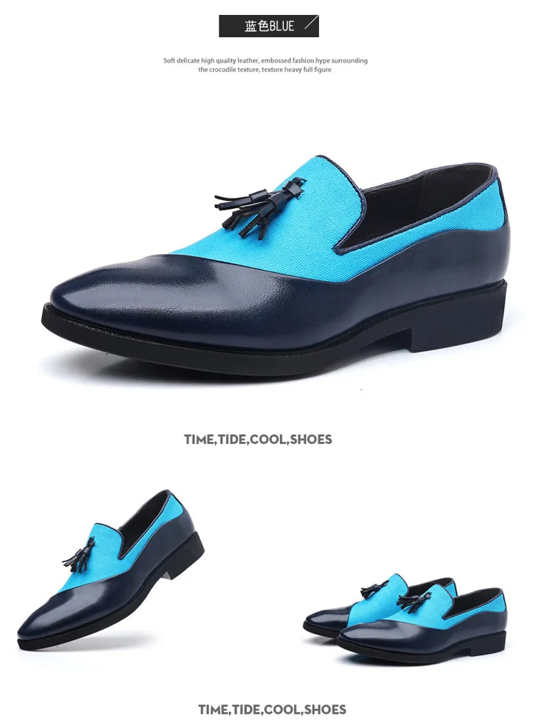 Mens Dress Shoes 2026 New Casual Leather Shoes Men Business Dress Leather Shoes Trend Versatile  Loafers  Pointed Toe Slip-On