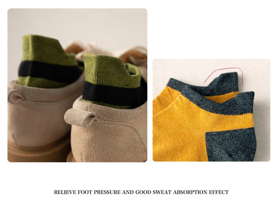 5 Pairs High Quality Cotton Men Short Socks Breathable Casual Spring Summer Crew Ankle Low-Cut Fashion Non-slip Sock for Male