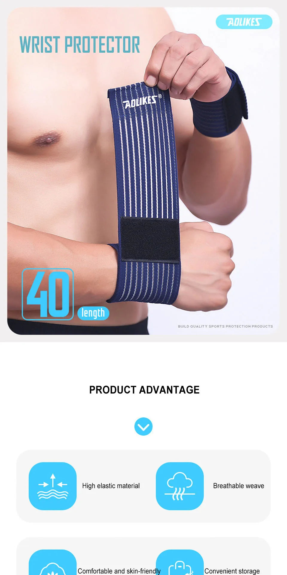 AOLIKES 1PC 40-180CM Elastic Bandage Compression Knee Support Sports Strap Knee Protector Bands Ankle Leg Elbow Wrist Calf Brace