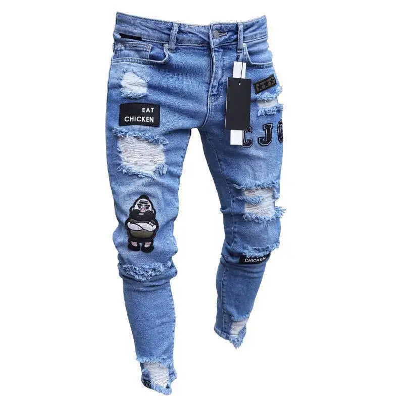 Men Pants Fashion Men Casual Pants Stretch Jeans Skinny Work Trousers Male Vintage Wash Plus Size Jean Slim Fit for Men Clothing
