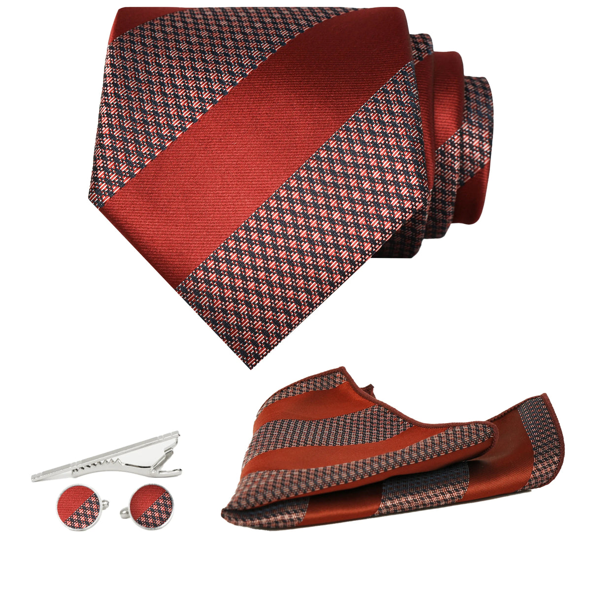 Men's 8cm Classic Silk Tie Weaving Flower Paisley Jacquard Stripe Tie Formal Wedding Party Business