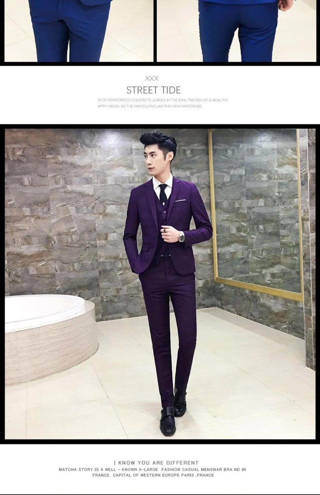 Men's Three-Piece Suit Set Business Formal Tailored Wedding Groomsmen Dress Spring Fashion Urban Polyester Blend Standard Fit