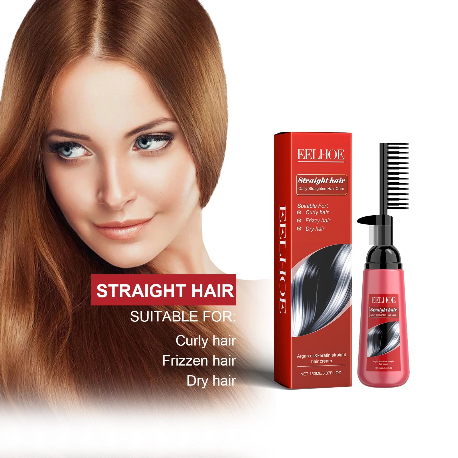 EELHOE Morocco Straight Hair Cream Keratin Smooth Straightening Cream for Frizzy Hair Softener Scalp Treatment Hair Care Produc