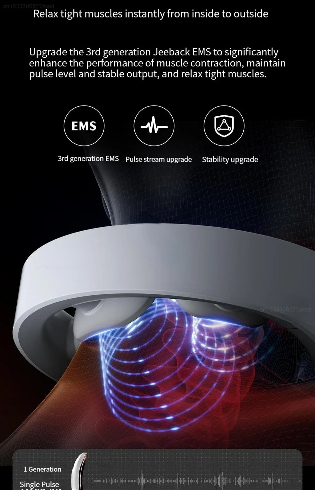 Jeeback K1 Electric Wireless Neck Massager Relieve Neck Pain Cervical Massage Home Electric Neck Massage Relaxer Muscle