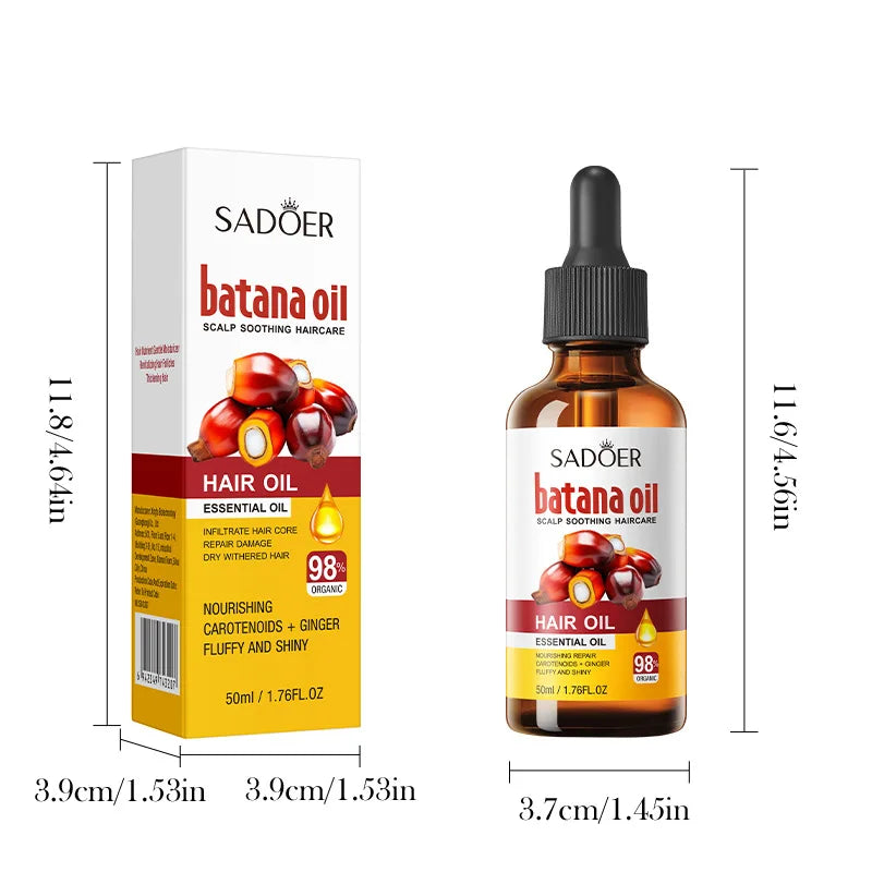 Batana Hair Growth Oil Follicle Activator Hair Loss Treatment Bald Spot Regrowth Scalp Root Repair Fuller Thicker Hair Men Women