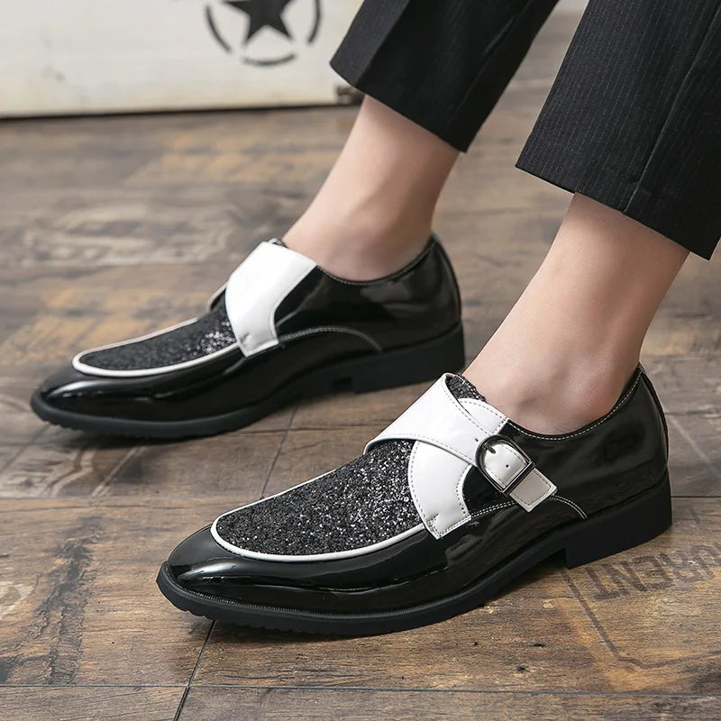 Luxury Men's Leather Shoes High Quality Gold Dress Shoes for Men Italian Brand Oxford Shoes Fashion Big Size Party Wedding Shoe