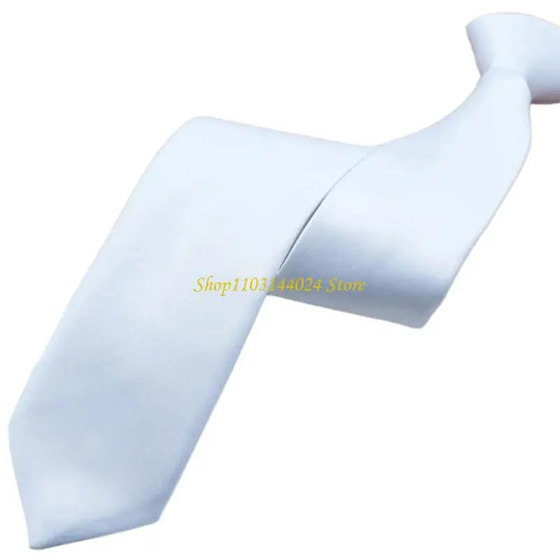 N5KE Color White Neck Tie for Men Women Children Graffiti for Father's Day Decoration Necktie Adjustable Zippered Ties