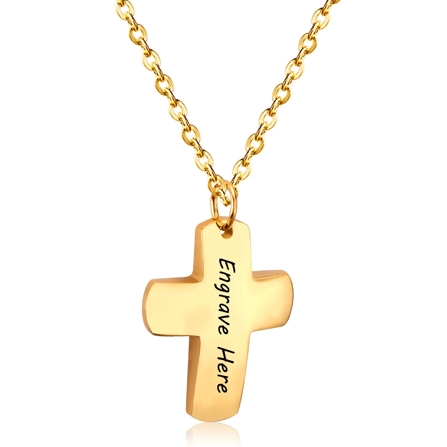 Classic Cross Pendant Necklaces For Women Girls Fashion Gold Plated Stainless Steel O Chain Collares Para Mujer Jewelry Gifts