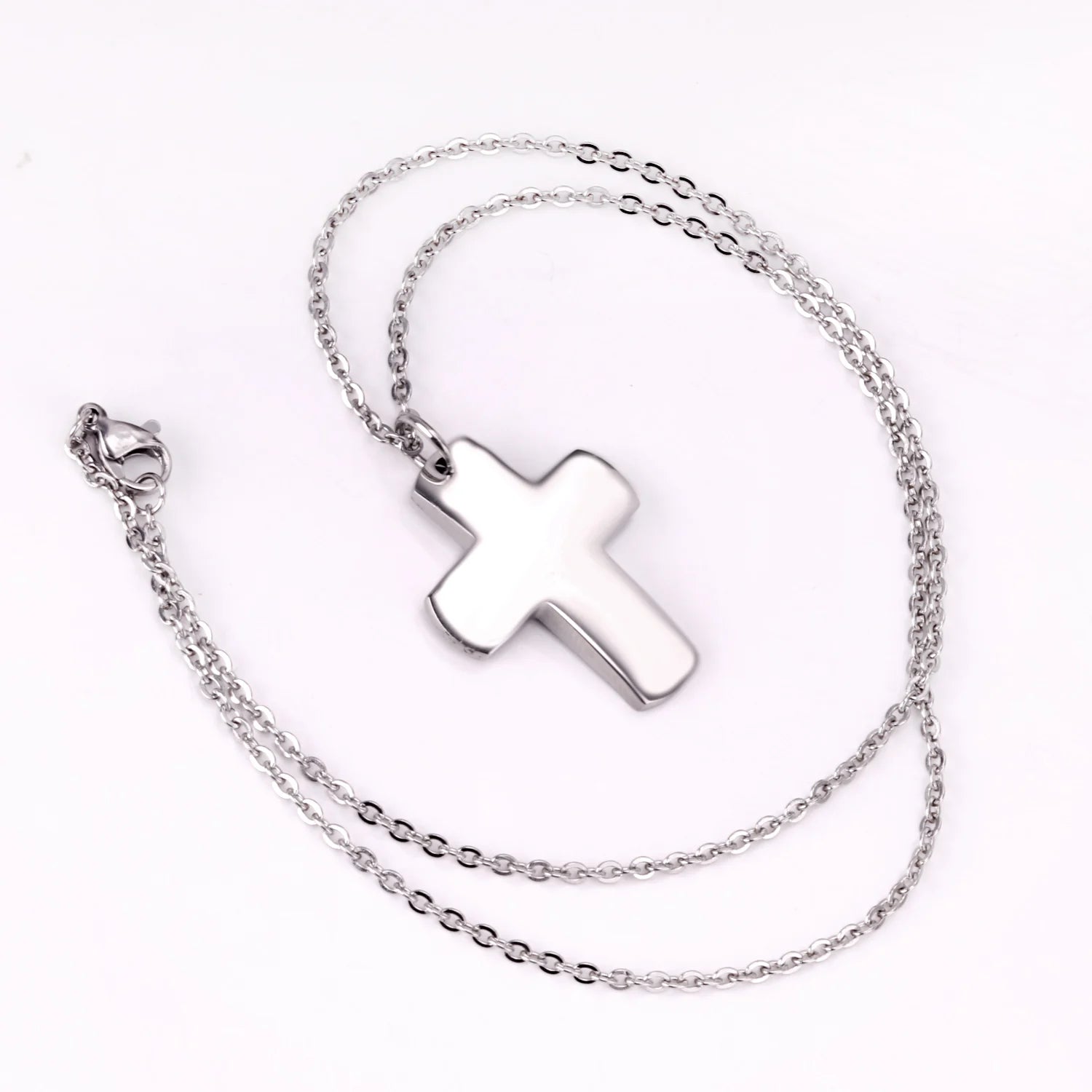 Classic Cross Pendant Necklaces For Women Girls Fashion Gold Plated Stainless Steel O Chain Collares Para Mujer Jewelry Gifts