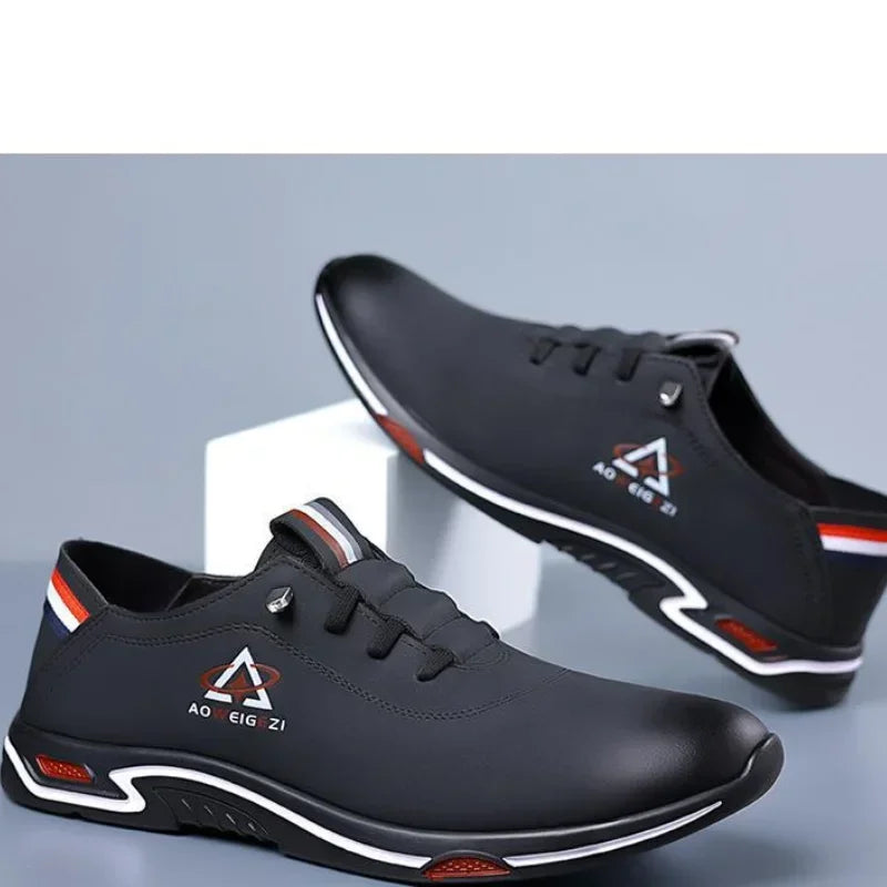Men's Shoes Fashion Soft Soled Men Casual Shoes British Style Formal Shoes Breathable Lace-Up Bottom Light Sneakers Male Size