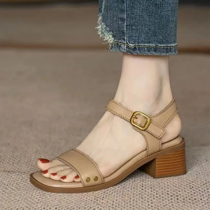 Women's Sandals Sexy High Heels Shoes for Woman Elegant Chunky Shoes New Pumps Party Flip Flops Dress Retro Mujer De Zapatos