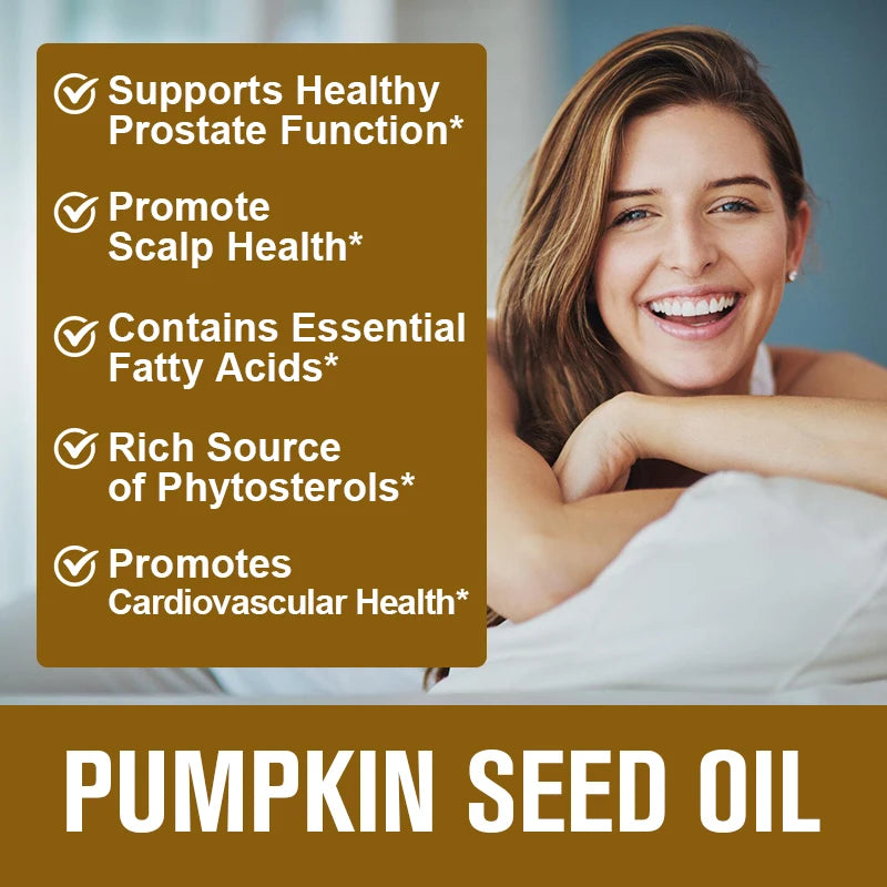 Best Pumpkin Seed Oil 3000mg Capsules, Support Heart Health, Cholesterol Support & Antioxidant Benefits, Overall Vitality, Vegan