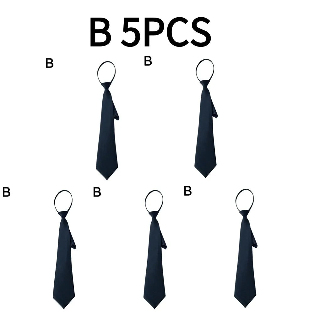 Unisex Zipper Tie For Man Woman Black Clip On Men Tie Security Ties For Clothes Neckties Uniform Suit Ties for Wholesale