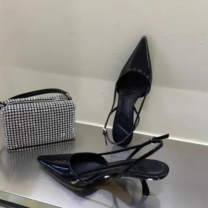 Women Pointed Toe High Heels Shoes Sandals 2024 Dress Party Fashion Summer Slippers New Flip Flops Pumps Mujer Zapatos Slides