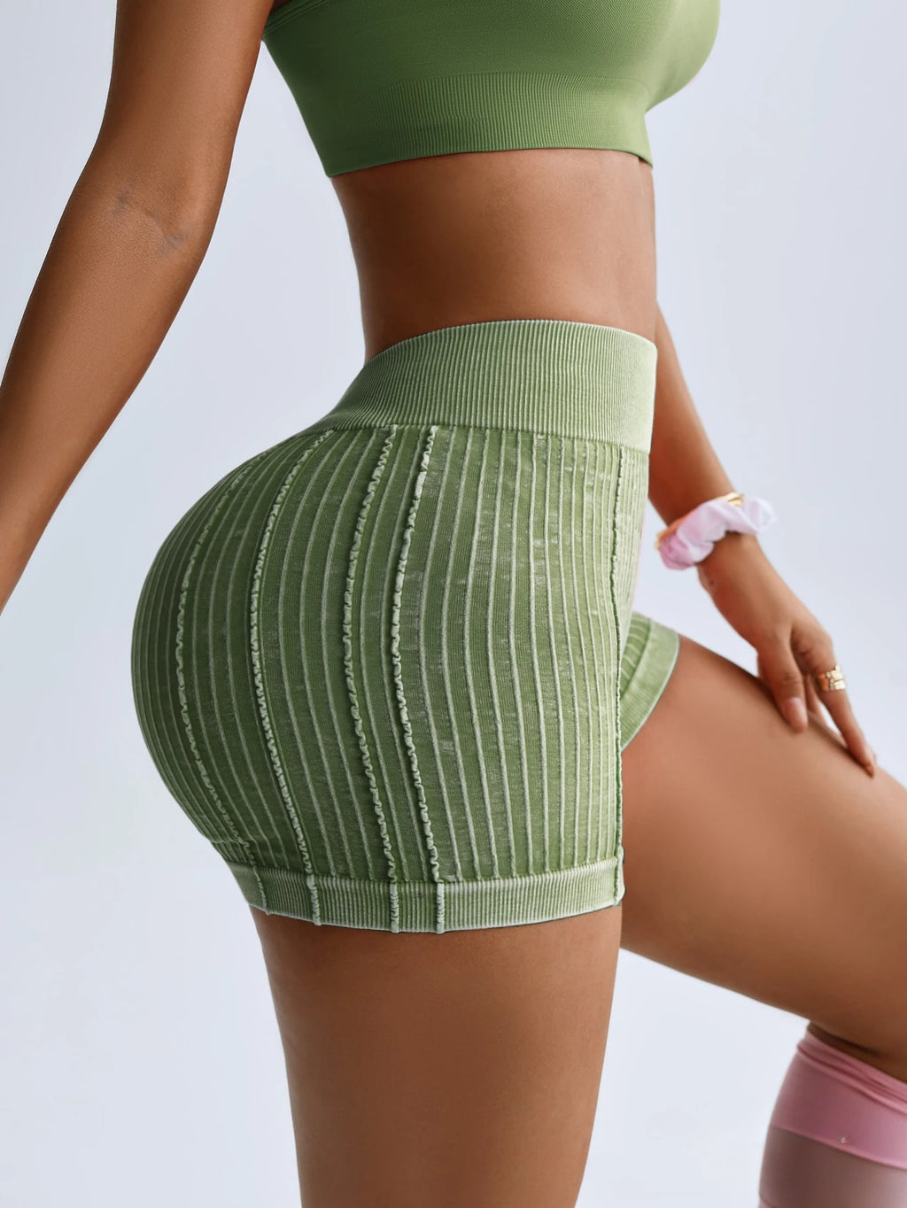 Woman Clothing Casual Shorts High Waist Ribbed Short Pants Outdoor Sports Shorts Female Yoga Fitness GYM Tights Running Trousers