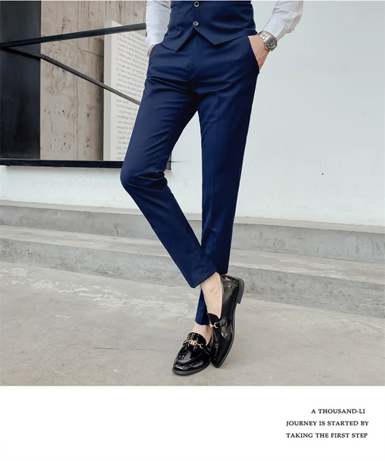 Suits for Men - 3 Pieces - New Fabrics - Fashionable Business Gentleman - Slim Fit - Wedding  Professional Business Formal Dress