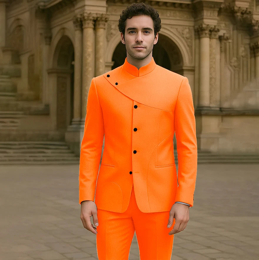 Charming Men's Suits Customized High Fashion Single-breasted Two Pieces (Jacket+Pants) Male Smart Casual Simple Straight Set