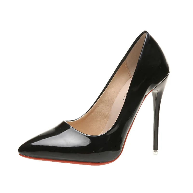 Women's Shoes Red Sole High Heels Sexy Pointed Toe 12cm Pumps Stiletto Women Wedding Shoes Plus Size Dress High Heels Tacones