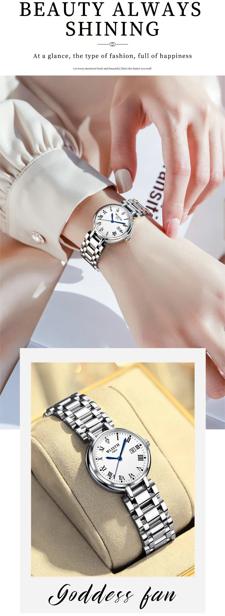 Watches for Women Stainless Steel Modern Hand Clock Female Gifts Luminous Waterproof Ladies Wristwatches for Women Montre Femme
