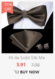 Hi-Tie Mens Ascot Black Pink Blue Red Gold Green Purple White Cravat Tie Hanky Cufflinks for Male Wedding Business Prom