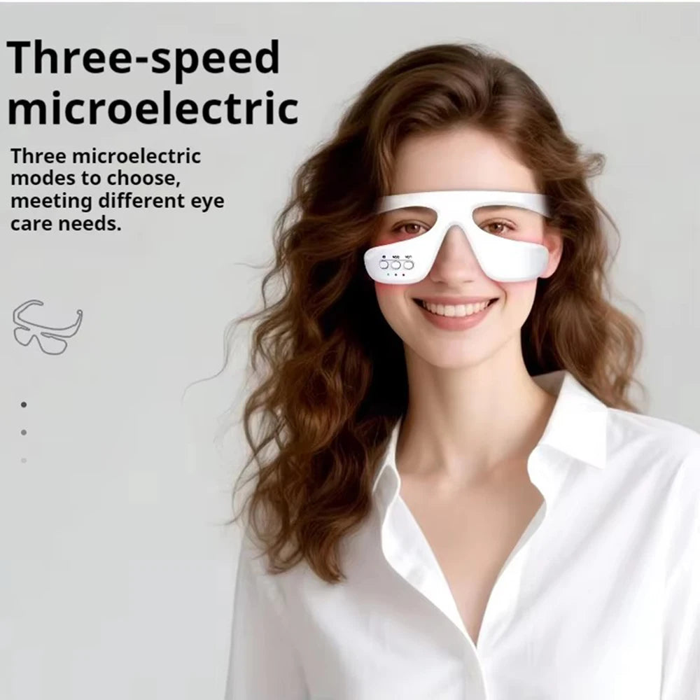 Eye Massager 3 Gear Red light Remove Eye Bags Dark Circles Puffiness Hot Compress Eye Relieve Eye Fatigue Wireless Use