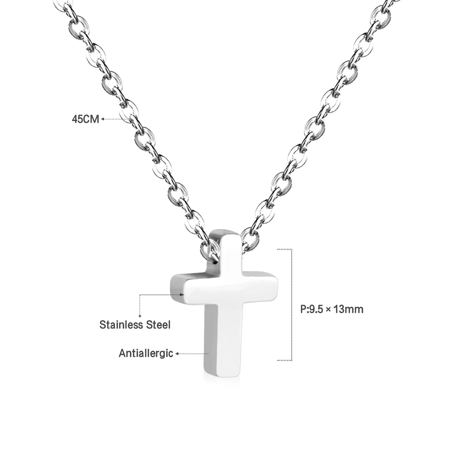 Classic Cross Pendant Necklaces For Women Girls Fashion Gold Plated Stainless Steel O Chain Collares Para Mujer Jewelry Gifts