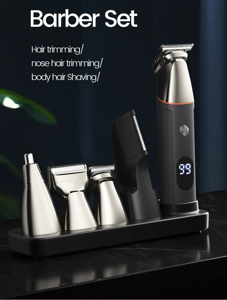 All in One Beard Trimer Hair Clipper for Men Body Nose Trimmer Men's Groin Grooming Kit Electric Shaver Facial Hair Removal