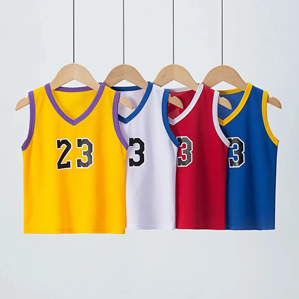 6/2 Pcs Children's Summer Quick-drying Exercise 23 Suit Boys Basketball Football Running Vest Joker Comfortable Shorts Students