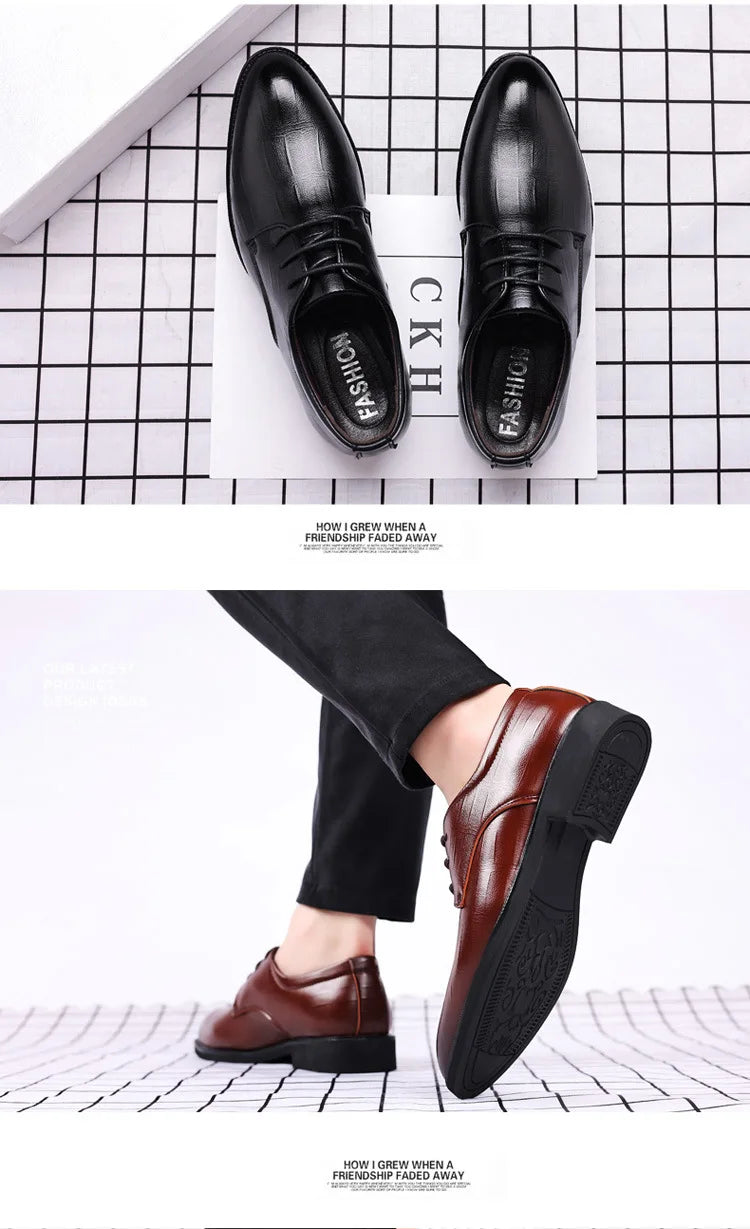 2026 New Mens Leather Dress Shoes Men's Formal Social Male Shoe Casual Business Pointed Toe Luxury Party Designer Shoes for Men