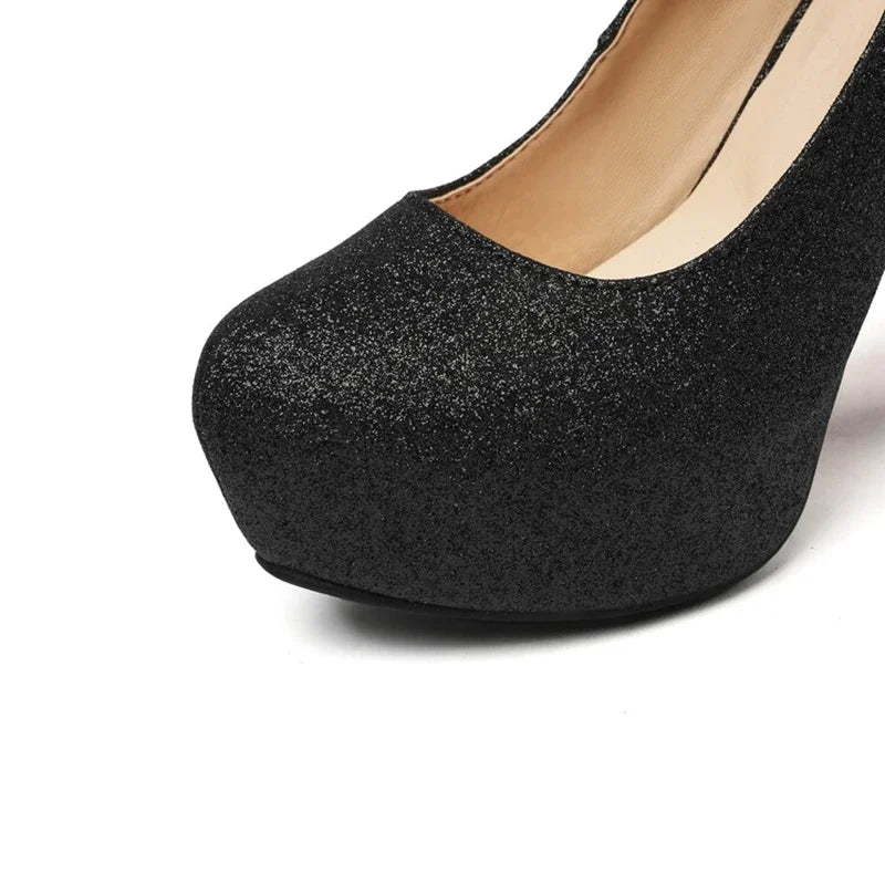Women Shoes Sexy Fashion Round Toe High Heels  Ankle Strap Dress Dance Party Wedding Bride Platform Shoes Big Size 49 50 33-43