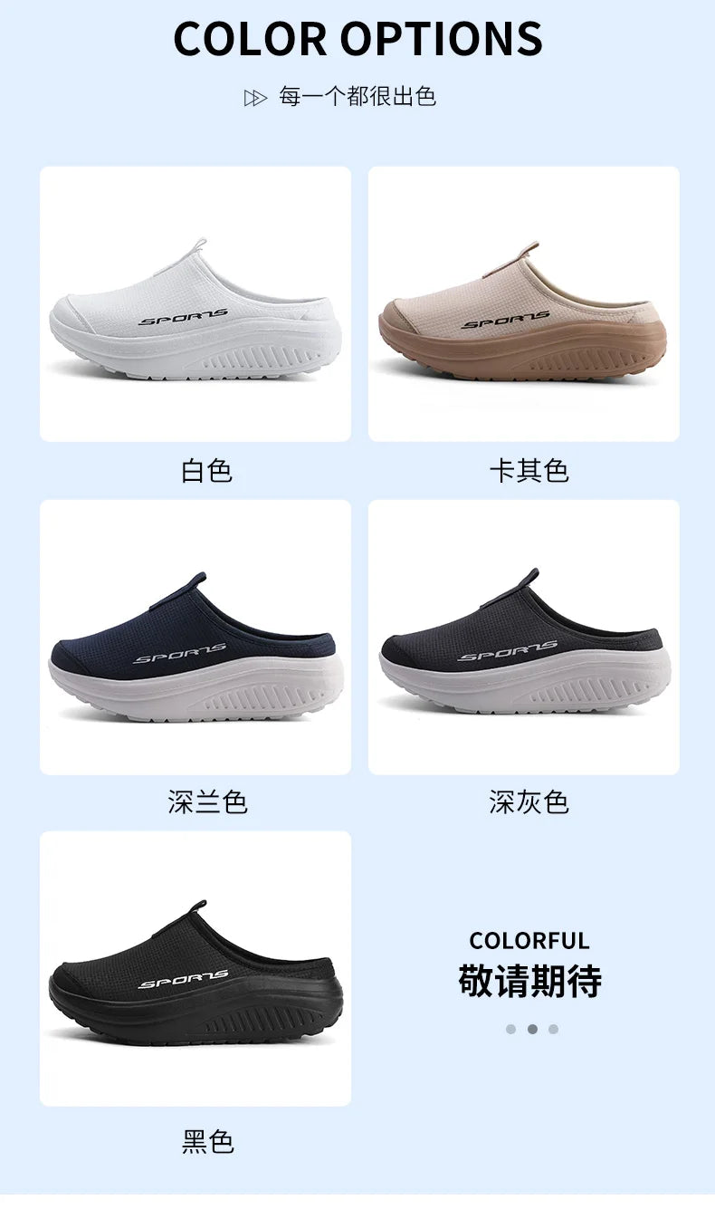 Men's and Women's Walking Shoes Lightweight and Comfortable Platform Wheels Slippers Cheap Breathable Casual Flat Shoes 2025