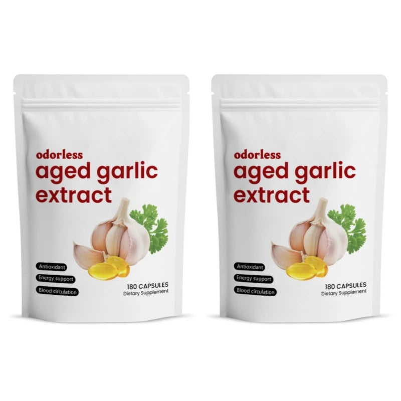Odorless Aged Garlic Oil Capsules – 2-Year Aged, 360 Softgels (Heart & Immune Support