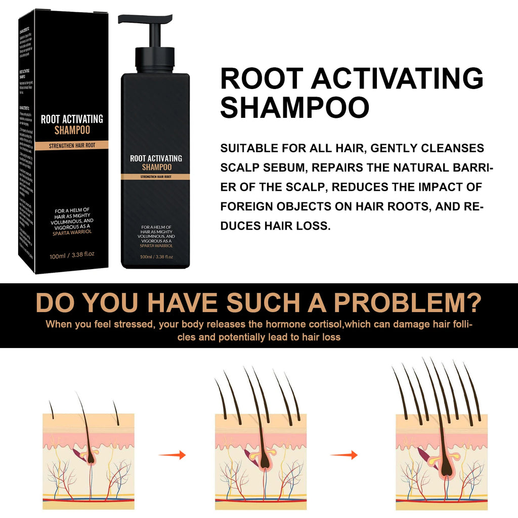 2pcs Anti Baldness Shampoo Thickening Shampoo Root Activator Shampoo Nourish Hair Regrowth for Thinning Hair & Hair Loss Care