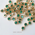 Color copper plated gold custom color mini round single zircon pendant DIY handcrafted accessories