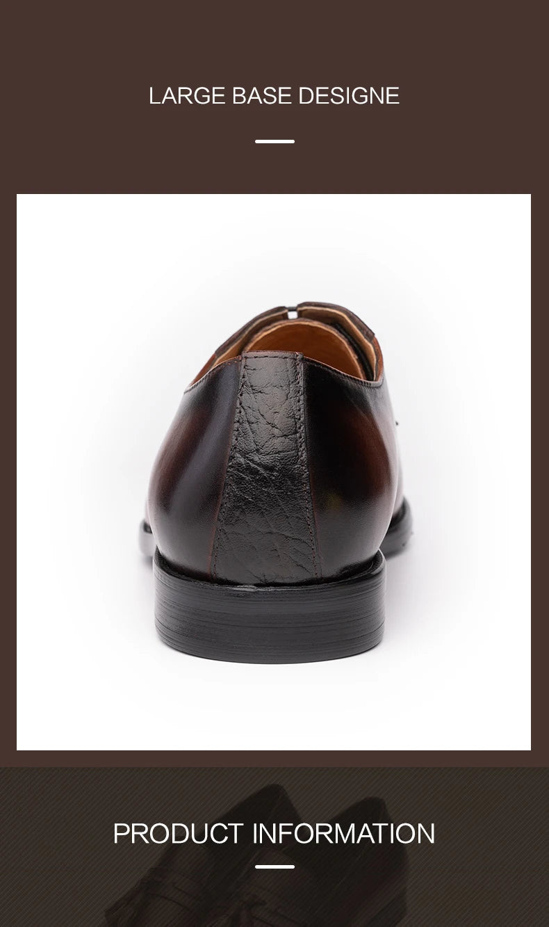 Luxury Mens Oxford Genuine Leather Shoes Business Office Men Wedding Formal Lace Up Dress Shoes
