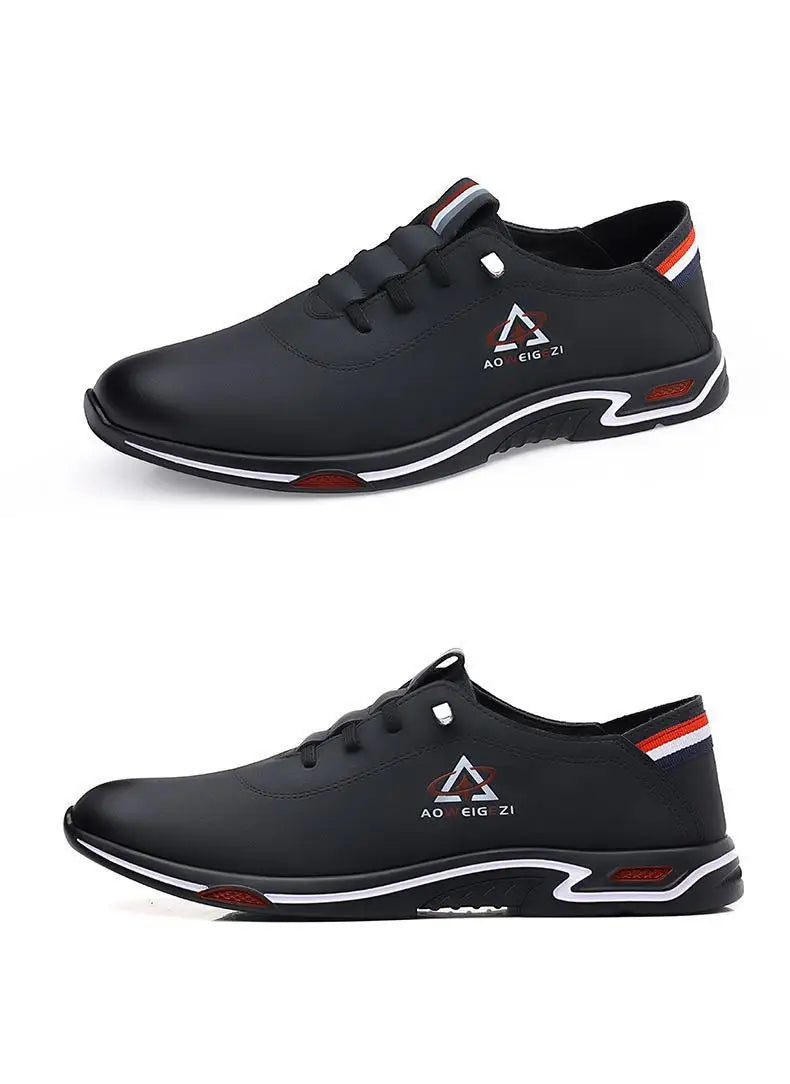 Men's Shoes Fashion Soft Soled Men Casual Shoes British Style Formal Shoes Breathable Lace-Up Bottom Light Sneakers Male Size