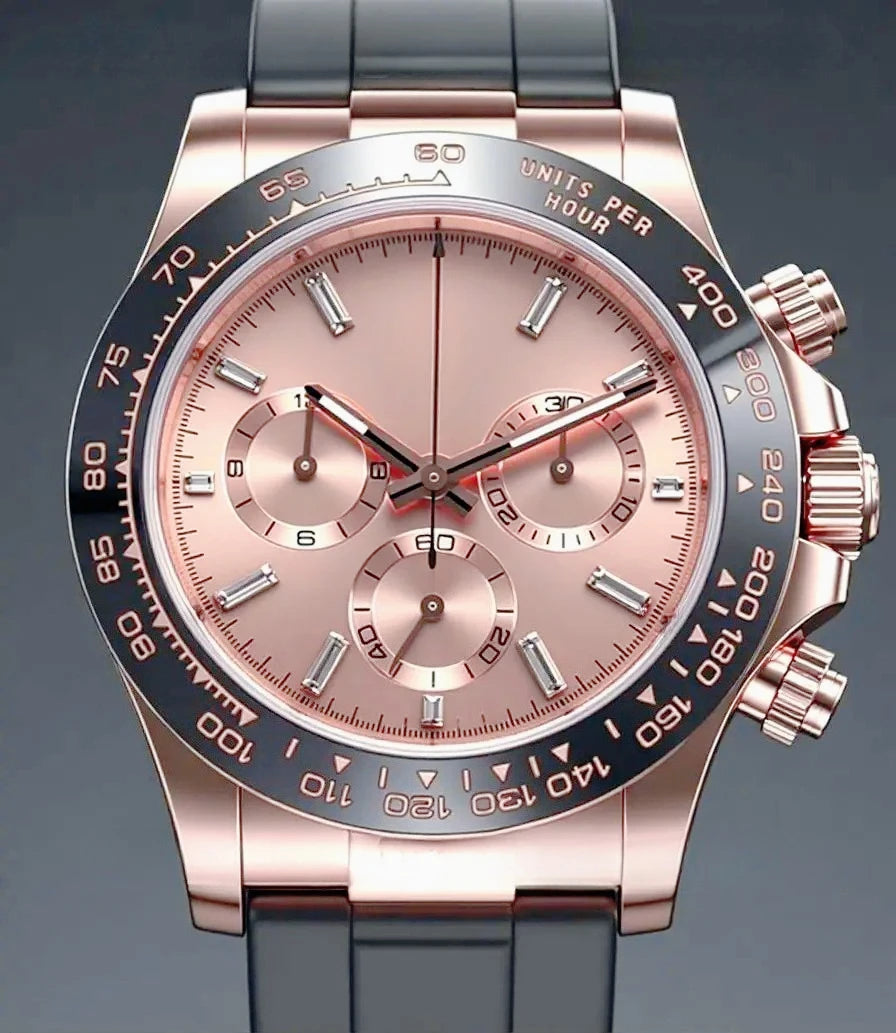 High-quality stainless steel men's luxurious wristwatch with mechanical movement, suitable for business wear.