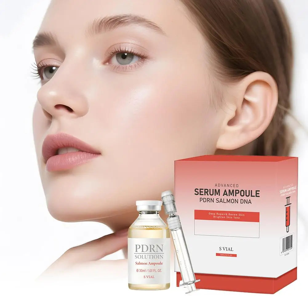Facial Essence Deep Repair Salmon Ampoule Serum Anti-Wrinkle Fade Fine Lines Strengthen Barrier Firming Renew Skin Cream