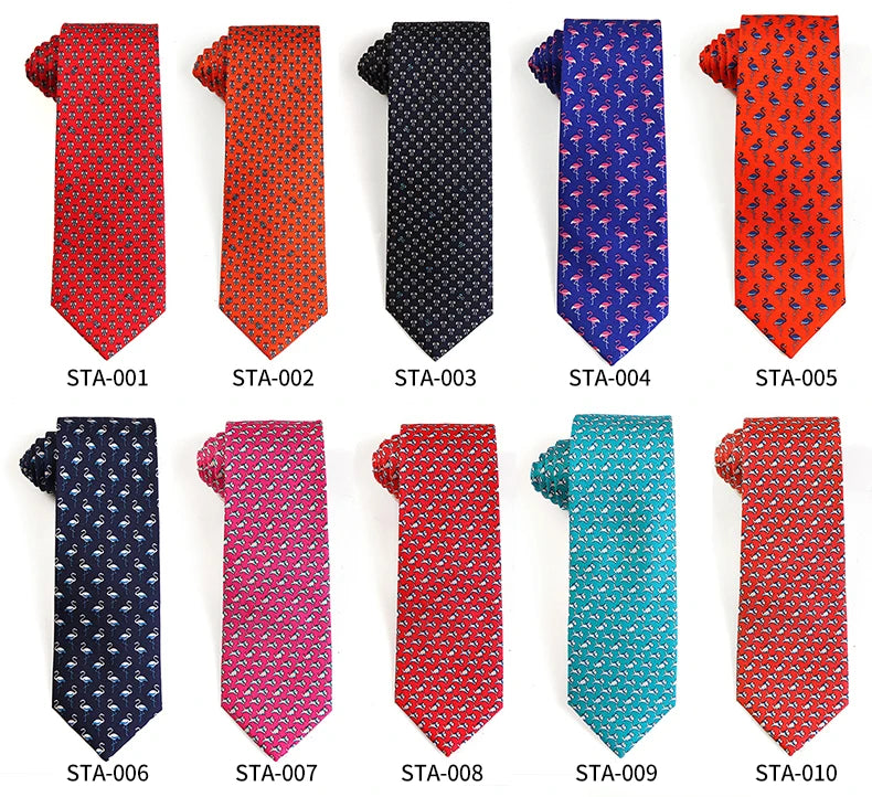 Tailor Smith 100% Silk Ties For Men Handmade Necktie With Animal Pattern Tie Father's Day Birthday Gift Tie