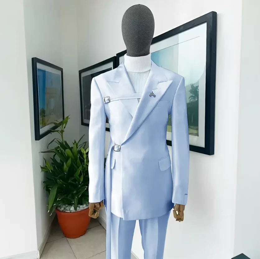 2024 New Men's Suit White Suit Formal Party Wedding Tuxedo Blazer Elegant Men's Suit 2 Piece Jacket Pants Dress for Men