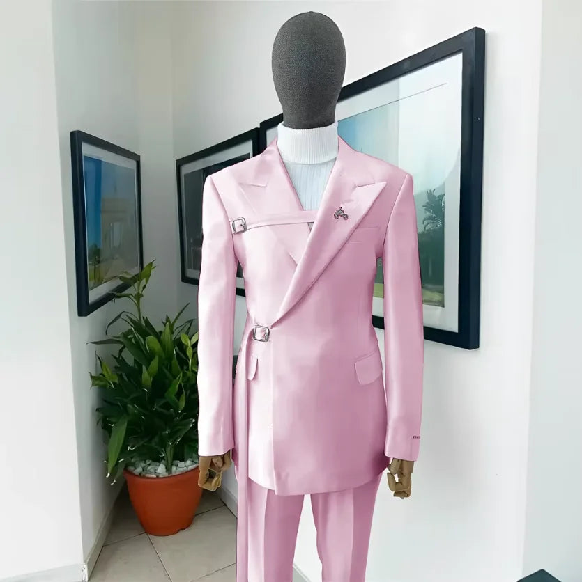 2024 New Men's Suit White Suit Formal Party Wedding Tuxedo Blazer Elegant Men's Suit 2 Piece Jacket Pants Dress for Men
