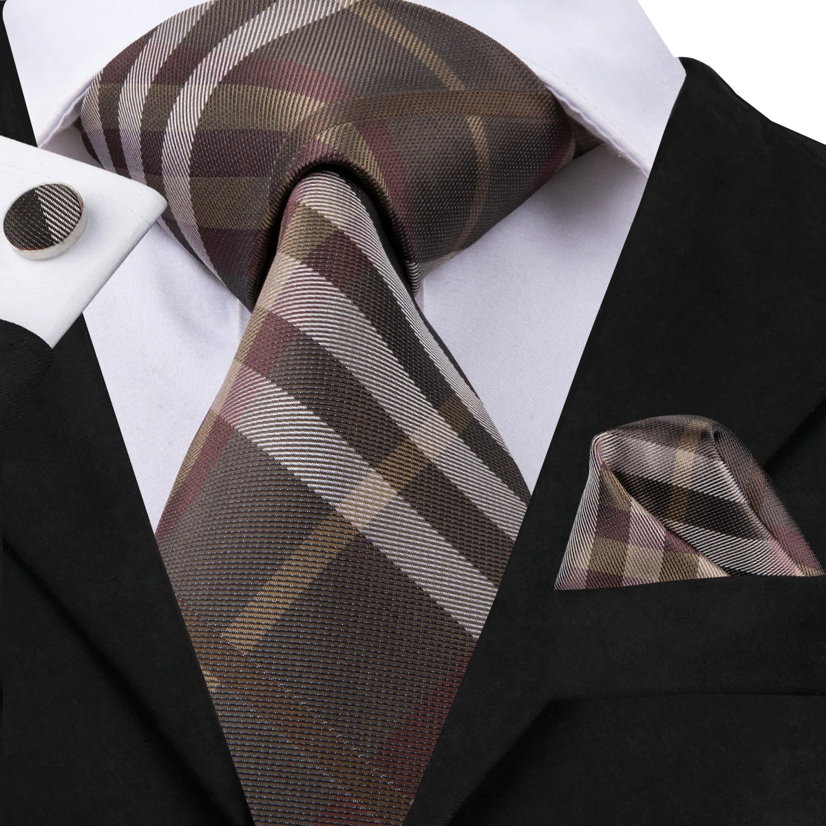 Hi-Tie Men's Ties Floral Paisley Handkerchief Cufflinks Tuxedo Accessories Classic Luxury Gift Ties For Party Dinner Wedding