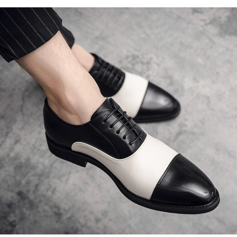Men's Formal Shoes with Multi-color Design Fashionable High Quality Large Size Low-cut Slip-on Suitable for Business Wear.