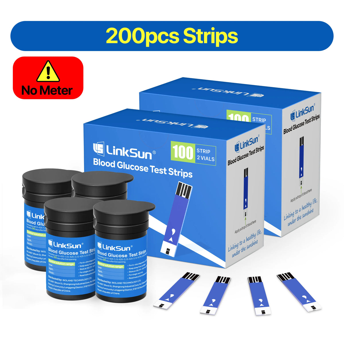 LinkSun G-425-1/-2/-3 Glucosemeter Monitor Complete Kit 10/50/100pcs Test Strips Blood Sugar Tester Diabetes Blood Glucose Meter