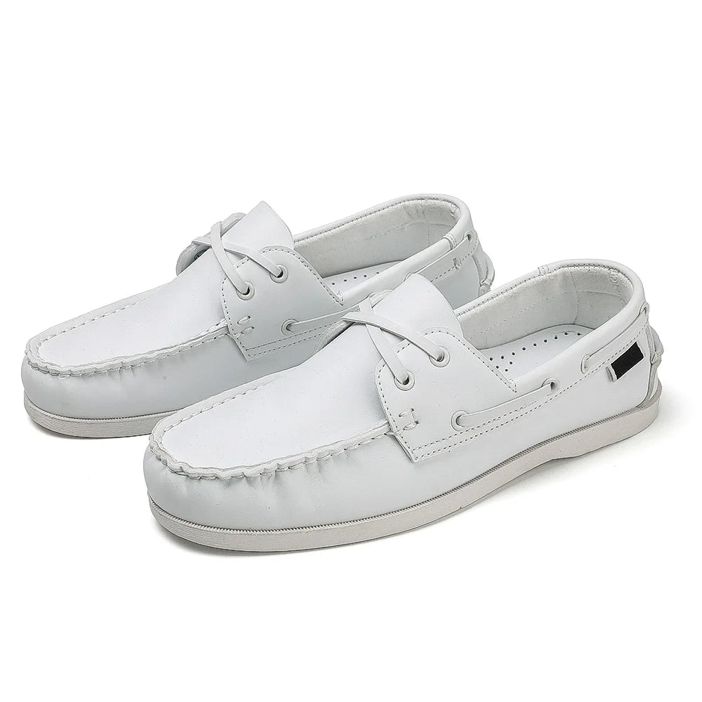 Men's Trendy Apron Toe Loafer Shoes, Slip On Comfy Non Slip For Outdoor Walking Traveling, Spring And Summer