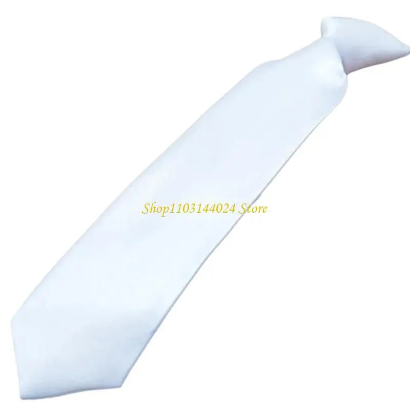 N5KE Color White Neck Tie for Men Women Children Graffiti for Father's Day Decoration Necktie Adjustable Zippered Ties